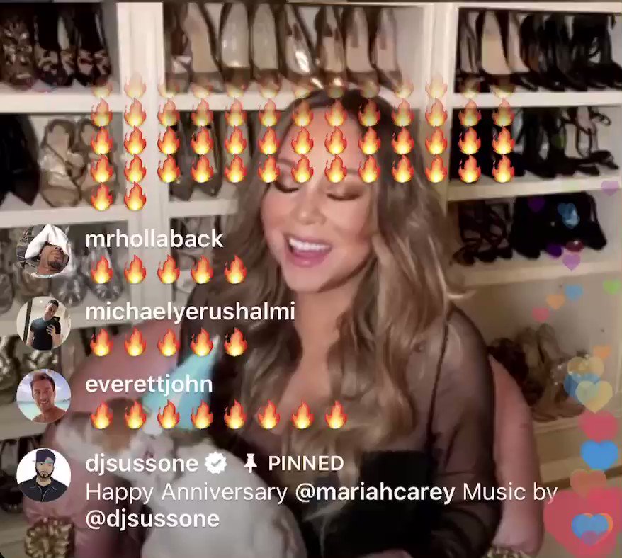 @MariahCarey whistling along to My All / Stay Awhile Remix during her Anniversary IG live ❤️💜💖💗💗🔥🔥🔥🔥#HappyAnniversary Mariah! #FestiveMoments