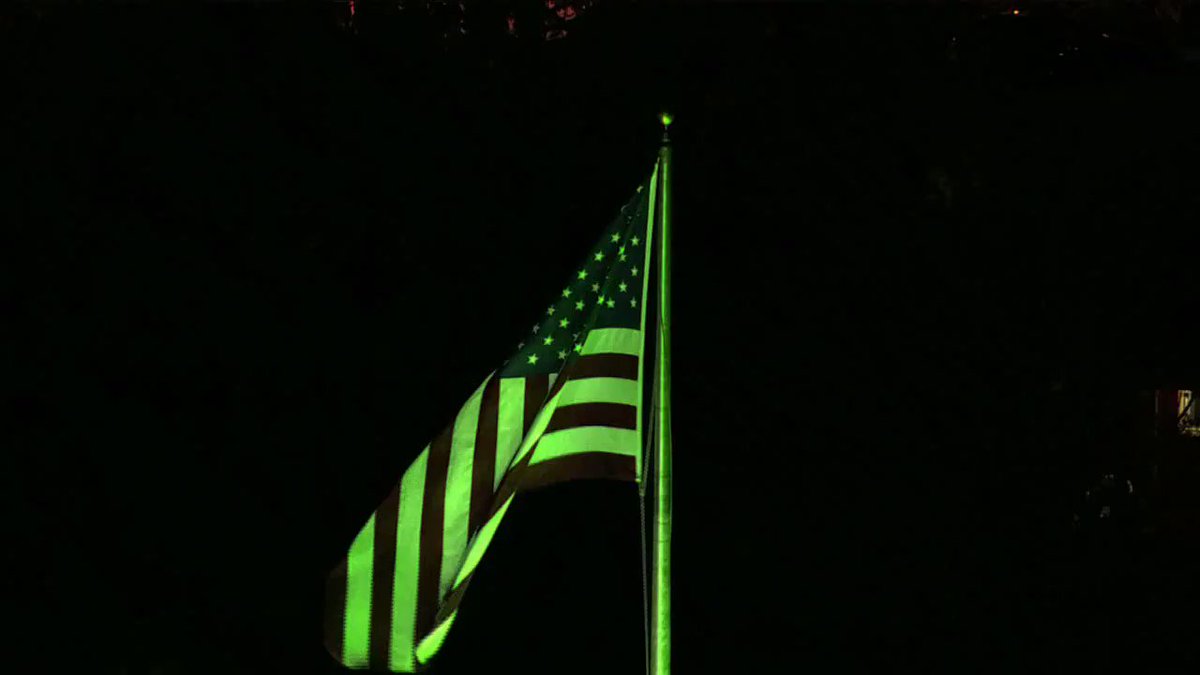TEAM KENTUCKY: Our flag at WLKY is flying in the breeze and lit up green to show our support. #TogetherKy