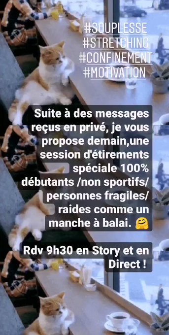 AVIS AUX MANCHES À BALAIS ! 😅
RDV demain 9h30 sur mon compte Instagram pour une session d'étirements