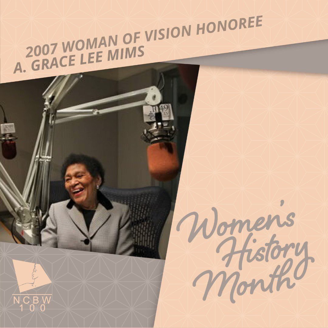 A. Grace Lee Mims is the National Coalition of 100 Black Women, Inc. 2007 Woman of Vision Honoree
#NCBW #NC100BW #NC100BWINC #WHM2020 #WomensHistoryMonth #SheLEADS100 #WomenofVision #HamptonUniversity #Cleveland #Cle #AGraceLeeMims