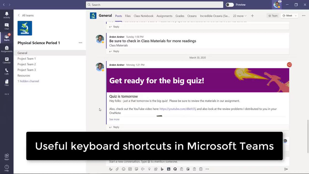 office live meeting keyboard shortcuts