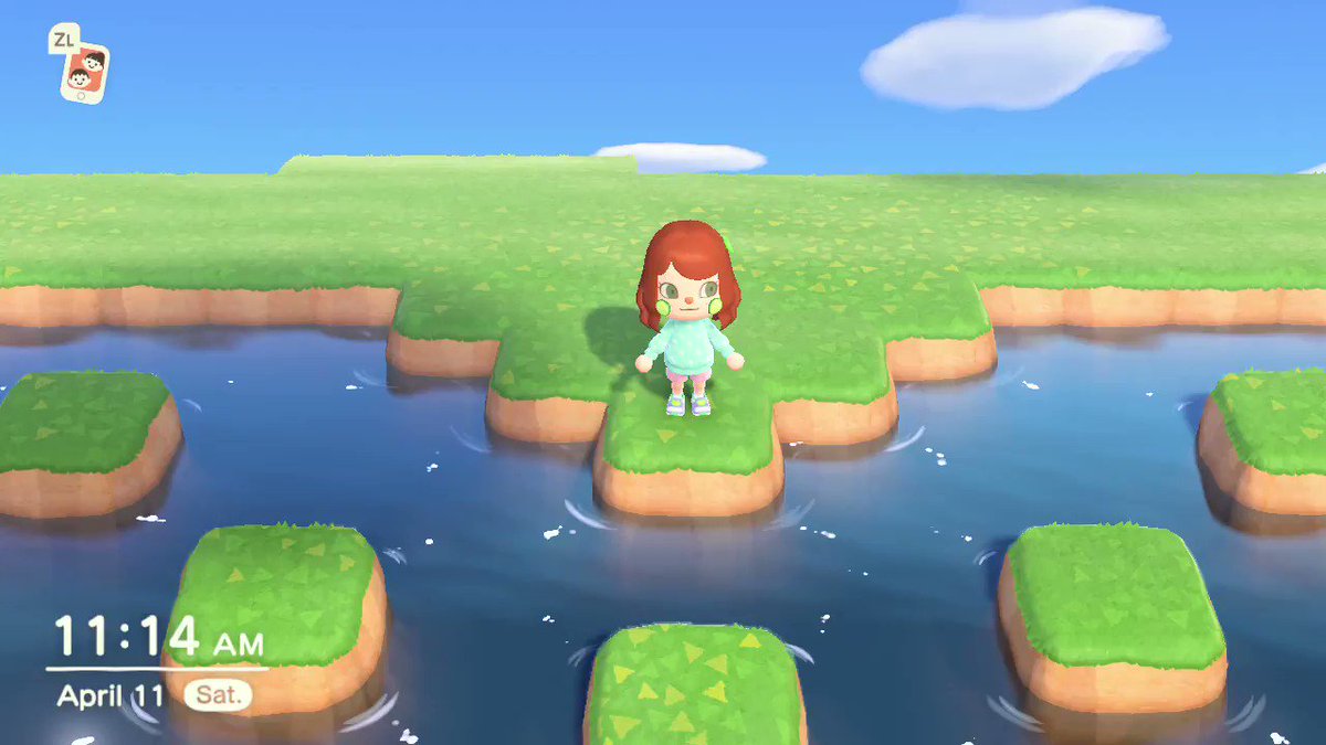 Mushykins 🐮🌱 on Twitter "I made a little heart lake to hop around ACNH…