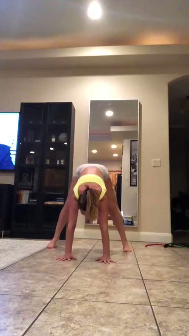 I cut the end because I came down laughing ? practicing control in arm balances and that includes coming