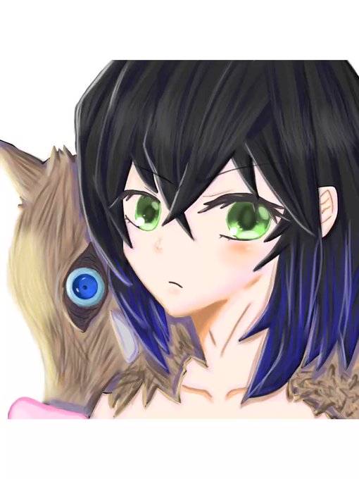 もっちー@継続できる運用×きゃわニマルイラストレーターさんがTwitterに投稿した嘴平伊之助(鬼滅の刃)のイラスト。