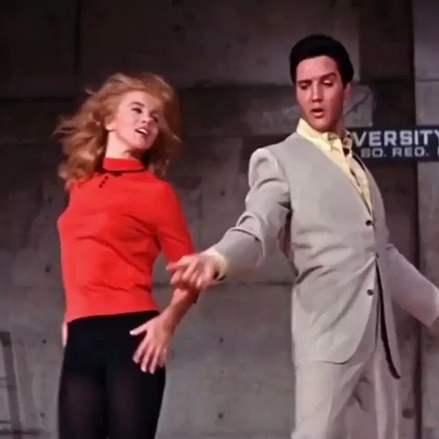 Happy birthday Ann Margret! Here with Elvis Presley performing \Come on, everybody\ in Viva Las Vegas, 1964 
