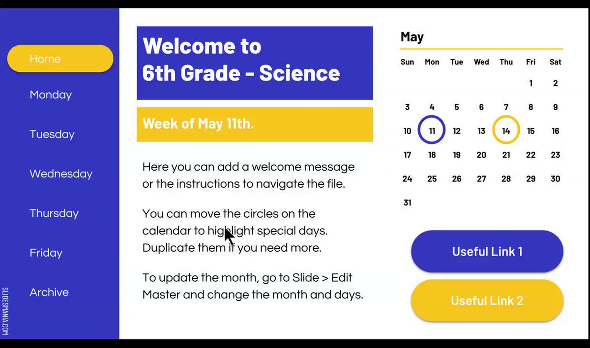 Web app template. Weekly Planner for remote learning. - SlidesMania
