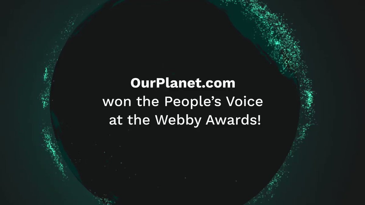 Proud and honored by the news that https://t.co/nJrx4uqbwZ - the digital experience connected to the Emmy-awarded nature series @ourplanet - won a People's Voice at @TheWebbyAwards. A thousand times thank you and congratulations to the incredible teams at @WWF and Silverback. https://t.co/YQYQm78CiB