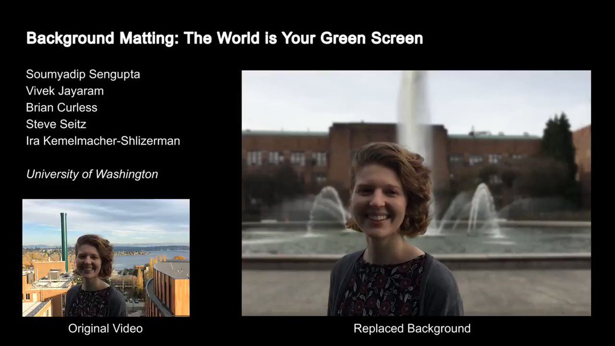グリーンバックなしで自然に背景合成できる「Background Matting 