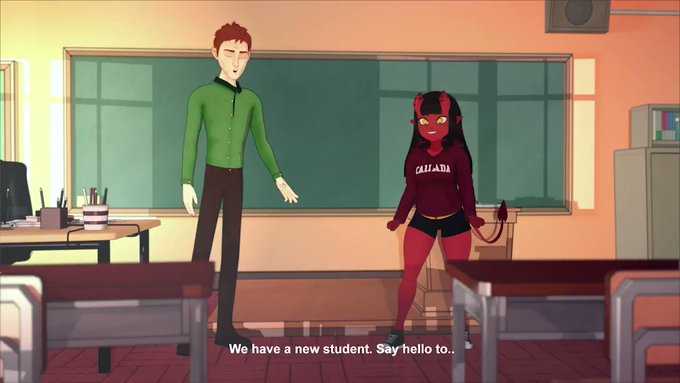 Finished animating the 2 minute classroom segment and I had a lot of fun with this shot! https://t.c