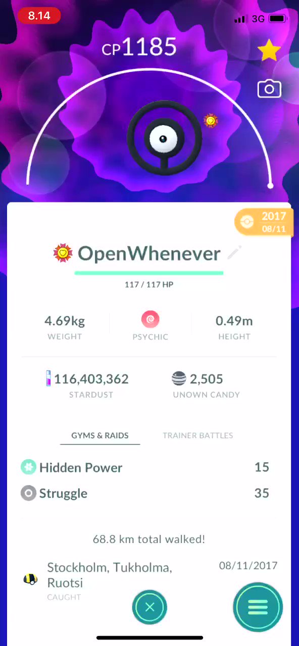 Mavin  Pokémon Go Shiny Unown B Registered Or Unregistered 30 Day