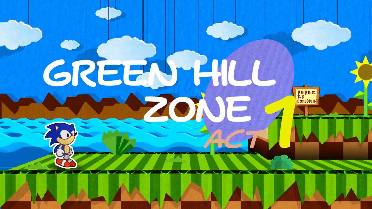 papercraft sonic green hill zone