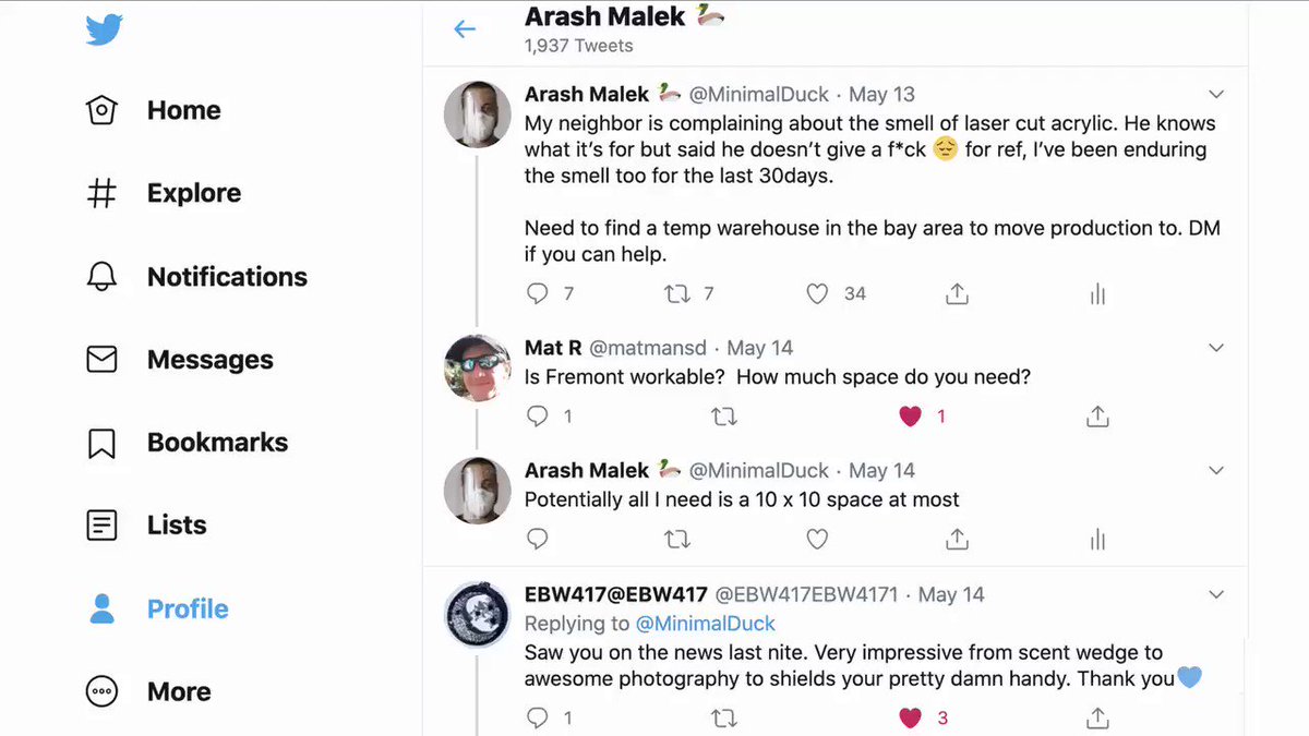 Arash Malek 🦆 (@MinimalDuck) on Twitter photo 2020-05-27 22:27:37 Here’s an update on the #FaceShield project and filtration 🤙🏽 Here’s an update on the #FaceShield project and filtration 🤙🏽