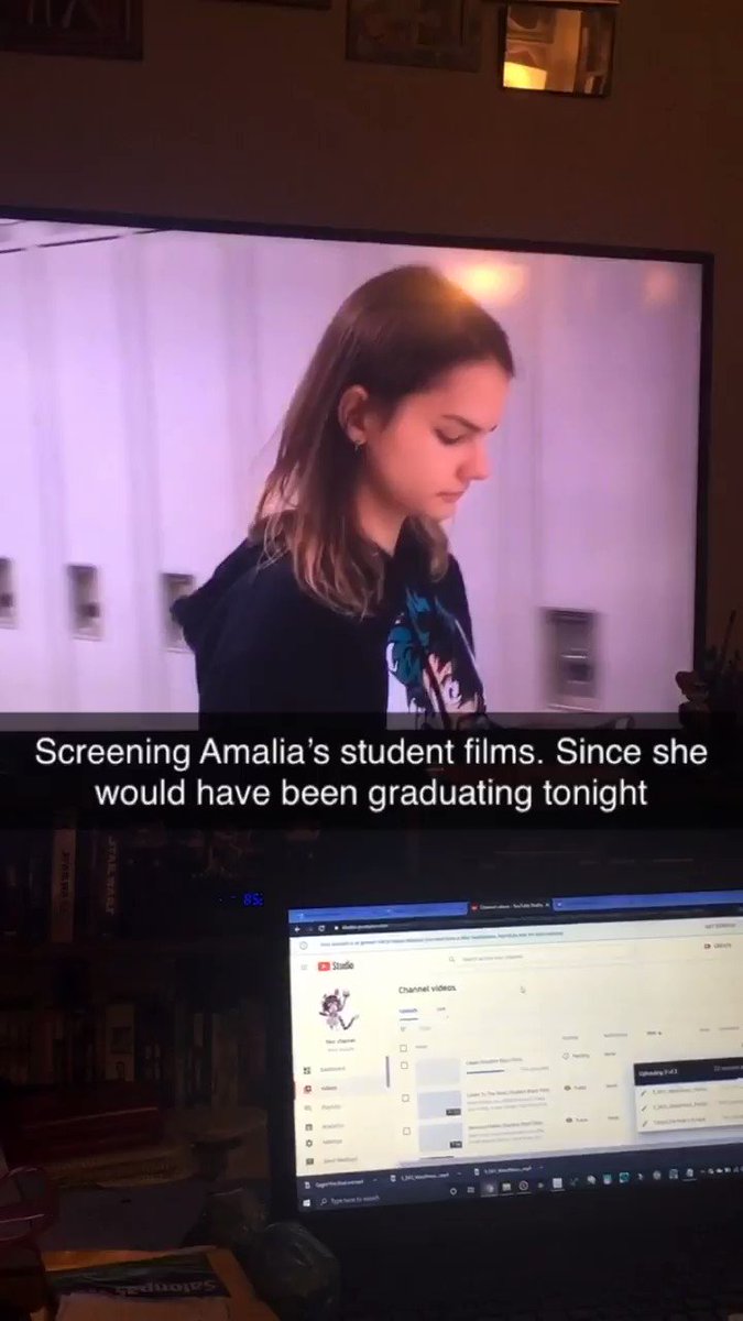 Tonight my middle girl should have been walking the stage at her graduation. So we held a Miss Mangle Movie Marathon. Screening all the films she wrote & directed. Can’t wait to see what the future holds. #HappyGraduation #ClassOf2020 #GoHawks https://t.co/ufS07pulTb
