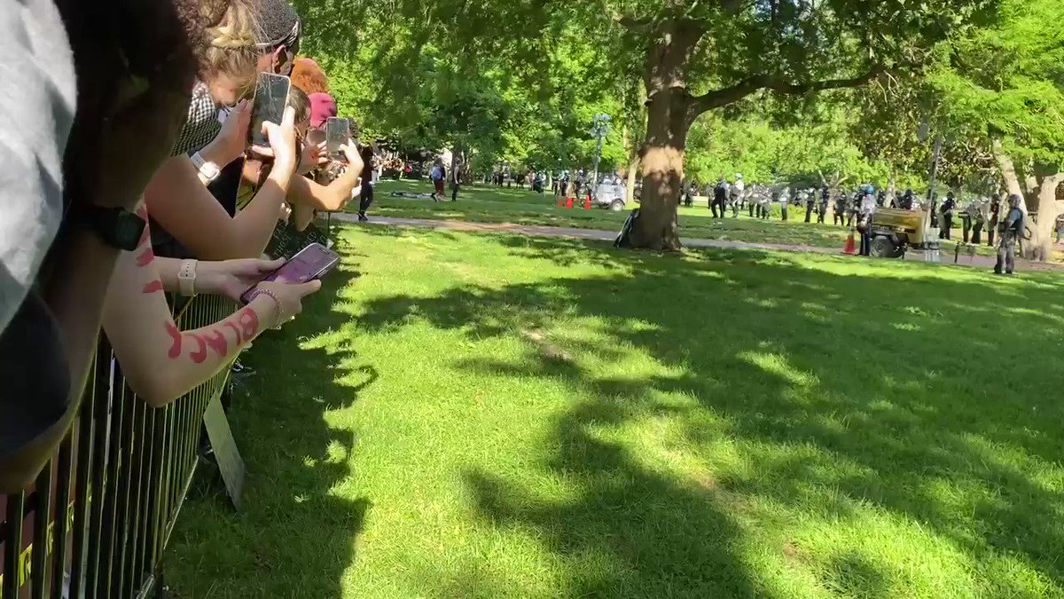 Earlier today as protestors breached the permiter around the park outside the White House. One for the history books. https://t.co/vjeYUeTHZj