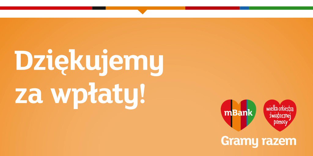 1 mln zł – tyle klienci mBanku wpłacili na Fundusz Interwencyjny @fundacjawosp do walki z koronawirusem 💛❤️ Dziękujemy za pomoc! Kolejny raz pokazaliście, że można na Was liczyć!
Łącznie z klientami przekazaliśmy 1,5 mln zł.
#Gramyrazem do końca świata i jeden dzień dłużej! https://t.co/zzUVAl6iC2