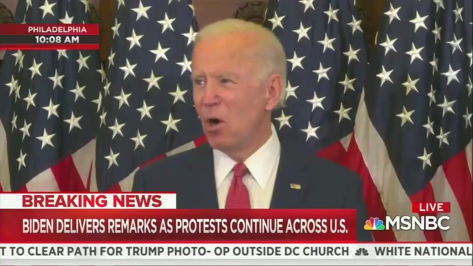 Biden blows away Trump in Philly, "A country is crying out for leadership. Leadership that can unite us, leadership that brings us together. Leadership that can recognize pain and deep grief in communities that have had a knee on their neck for a long time." https://t.co/p2HtfUeeXE