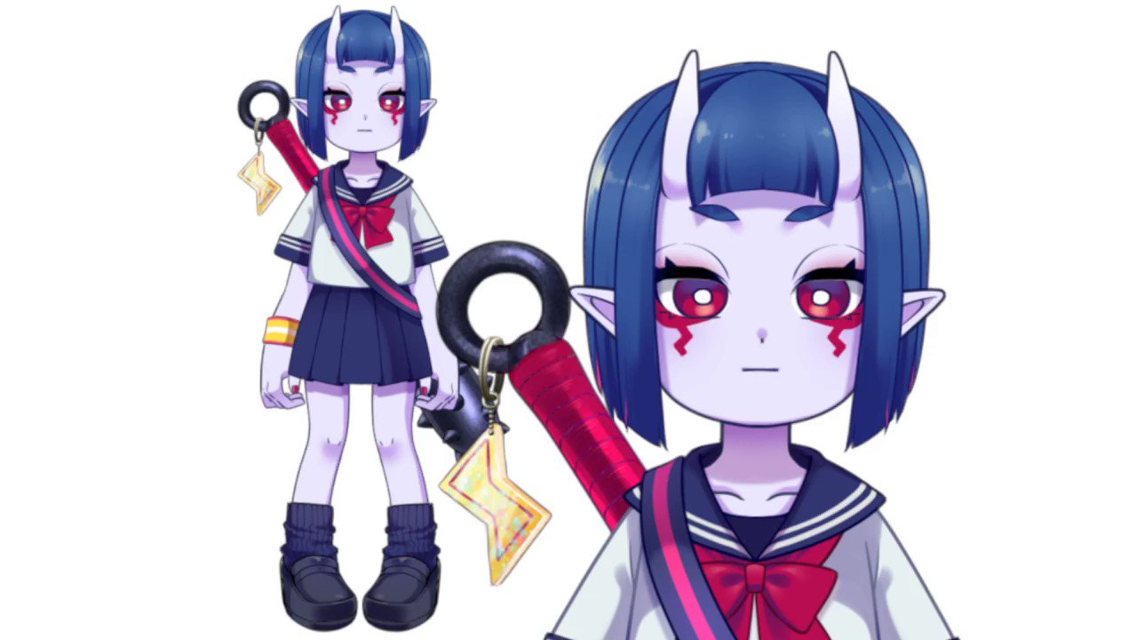 あまとうこ Live2d イラスト ゾンビ娘ちゃんの相方 アオオニちゃんが完成しました お口の形と キーホルダーの動きにこだわったモデルです 近々こちらのモデルもnizimaで販売する予定です Live2d T Co Uqugrd3dyh Twitter