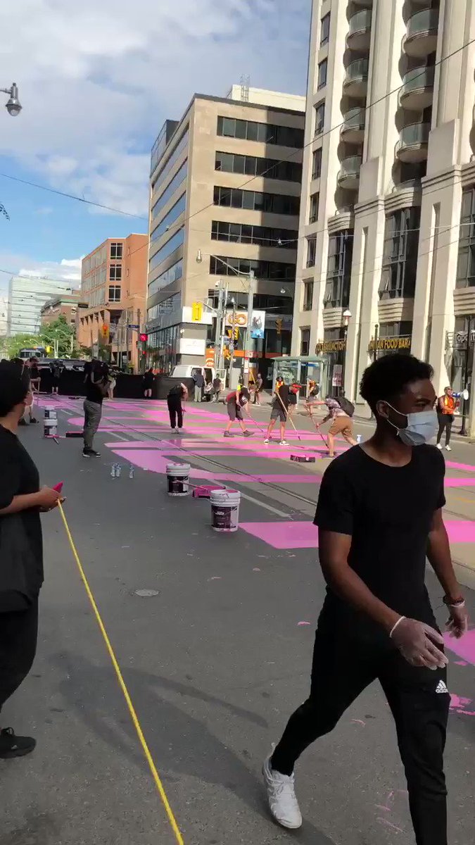 Tashauna Reid (@CBCTashauna) on Twitter photo 2020-06-19 15:33:33 Black Lives Matter day of action on College Street in Toronto right now. #BlackLivesMatter @BLM_TO members are painting the message “Defund the Police” in bright pink paint outside of Toronto Police Headquarters. #CBC #torontopolice #BlackLivesMatter Black Lives Matter day of action on College Street in Toronto right now. #BlackLivesMatter @BLM_TO members are painting the message “Defund the Police” in bright pink paint outside of Toronto Police Headquarters. #CBC #torontopolice #BlackLivesMatter