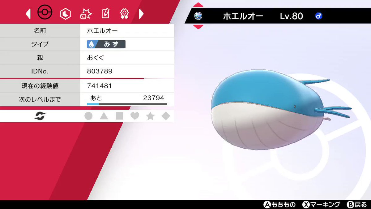 おくゝてぃく おくくチャン 西園礼希 朗報 ホエルオー 復活する ポケモン剣盾 Nintendoswitch