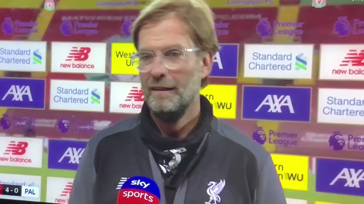 Klopp is asked which was the best goal out the 4 . That is like asking if you have a favourite child he loved them all ❤️ Right answer 😉 😁 #Klopp #Lfc #Liverpool #LIVCRY #Bestgoal #Allofthem https://t.co/DvNEyHXuc6