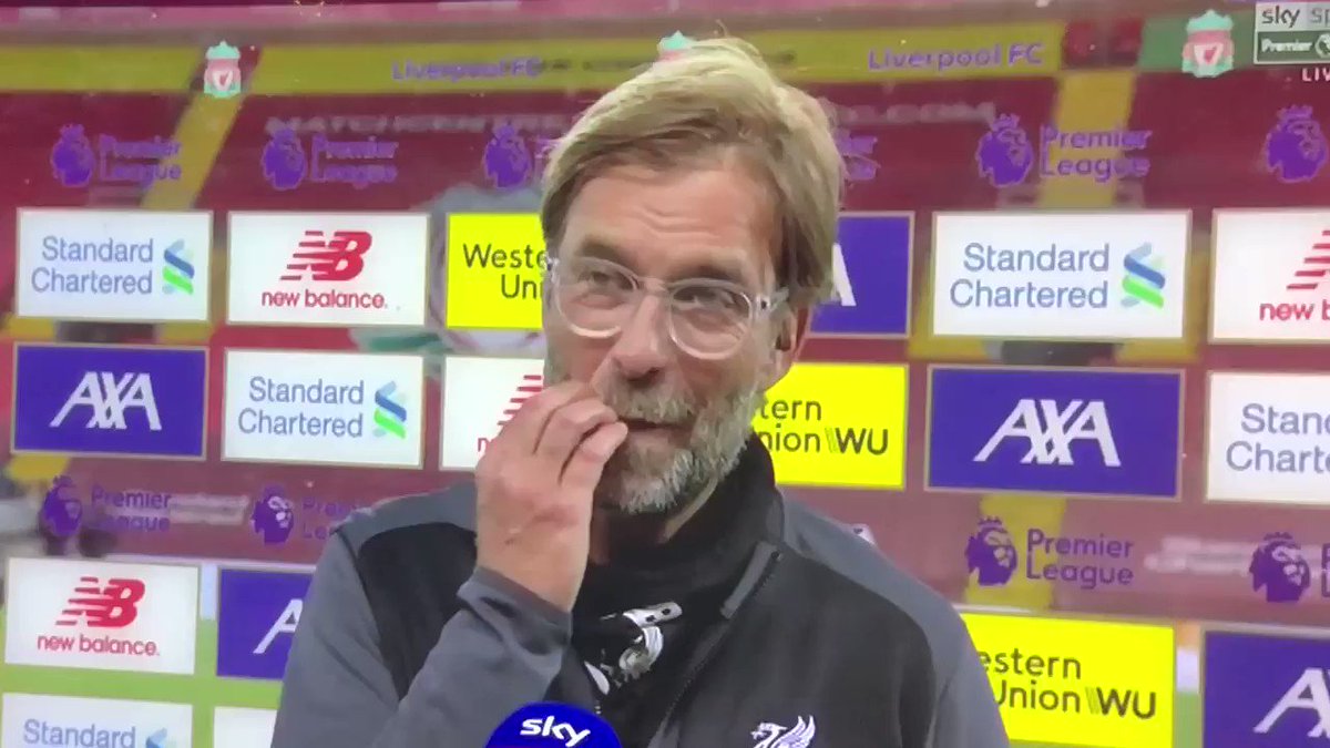 Klopp is asked which was the best goal out the 4 . That is like asking if you have a favourite child he loved them all ❤️ Right answer 😉 😁 #Klopp #Bestmanager #Lfc #Liverpool #LIVCRY #Bestgoal #Allofthem #ChsmpionOfEngland https://t.co/60rPB0plXi