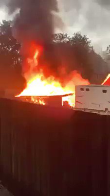 MEOPHAM: A lightning strike set a garage on fire at Meadow Lane in Meopham near Gravesend this morning. Three fire engines were sent around 5:50am this morning. No injuries reported. https://t.co/E0Qkolpcun