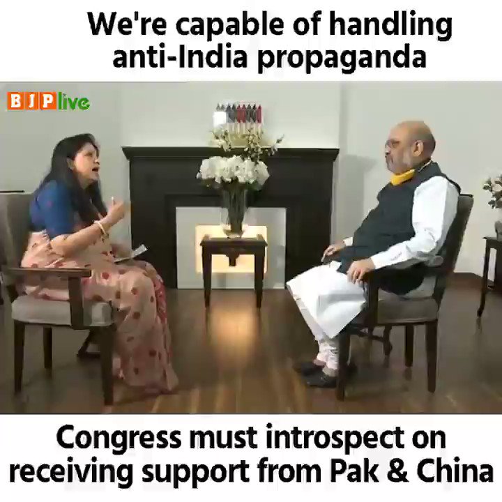 BJP (@BJP4India) on Twitter photo 2020-06-28 11:41:28 Were capable of handling anti-India propaganda but its painful when a former president of Congress (Rahul Gandhi) does below-the-belt politics during a crisis. Its matter of introspection for him & his party that their hashtag is being encouraged by Pak & China: Shri @AmitShah Were capable of handling anti-India propaganda but its painful when a former president of Congress (Rahul Gandhi) does below-the-belt politics during a crisis. Its matter of introspection for him & his party that their hashtag is being encouraged by Pak & China: Shri @AmitShah