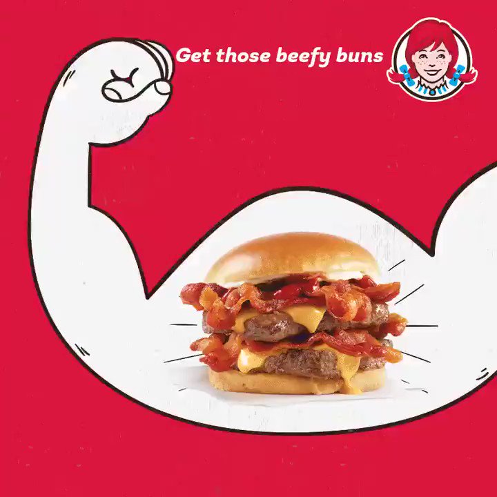 Wendy's on X: Reward your workout with a fresh, juicy patty, stacked with  bacon, and dripping with cheese! Order your Double Baconator now via our  hotline at 8-533-3333 or our website at