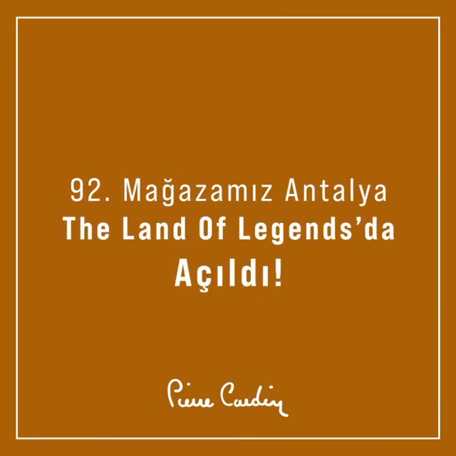 Yurt içindeki 92. mağazamız Antalya The Land Of Legends’ta açıldı! Keyifli alışverişler dileriz. @pierrecardintr https://t.co/llUQzE97nT