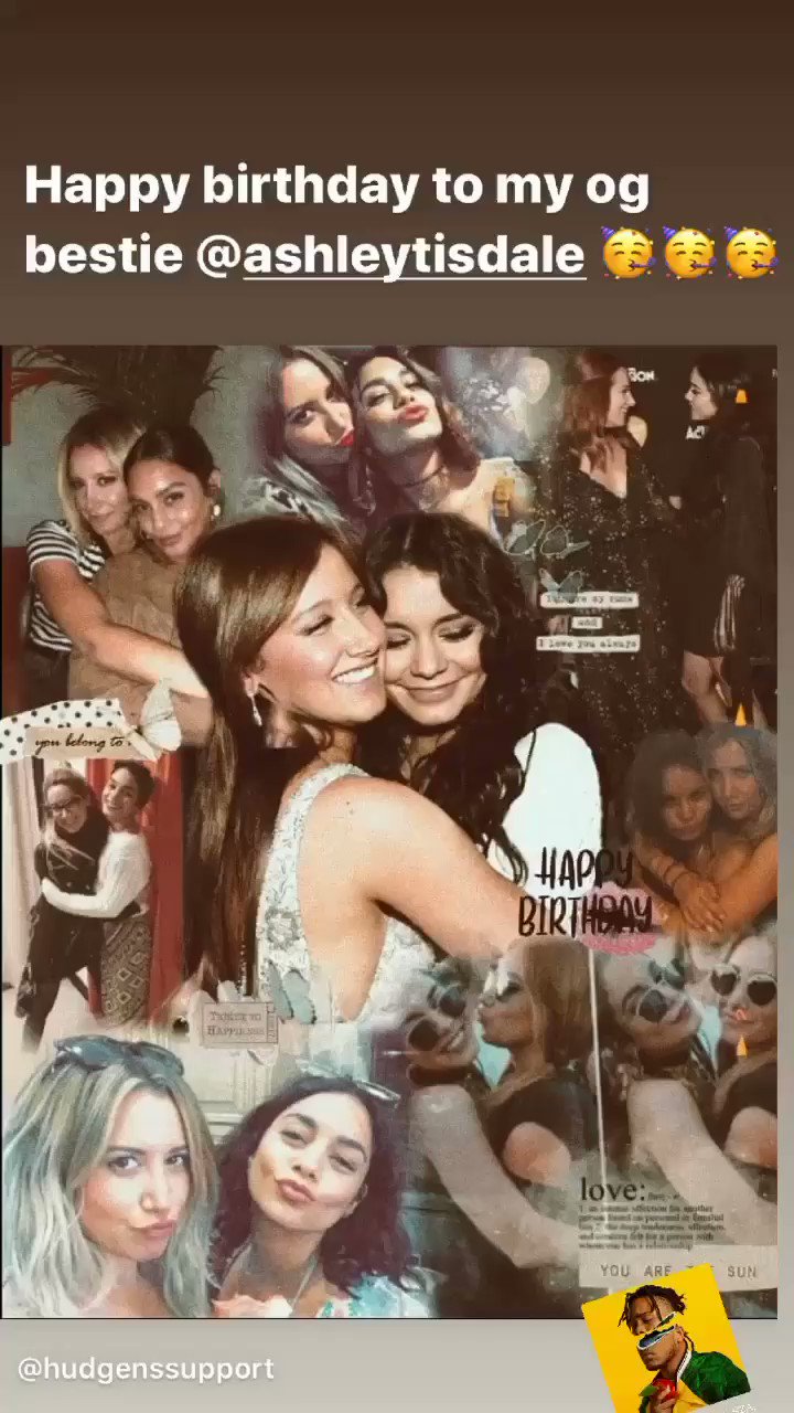  | Vanessa Hudgens wished Happy Birthday to her bestfriend Ashley Tisdale, via instagram stories. 