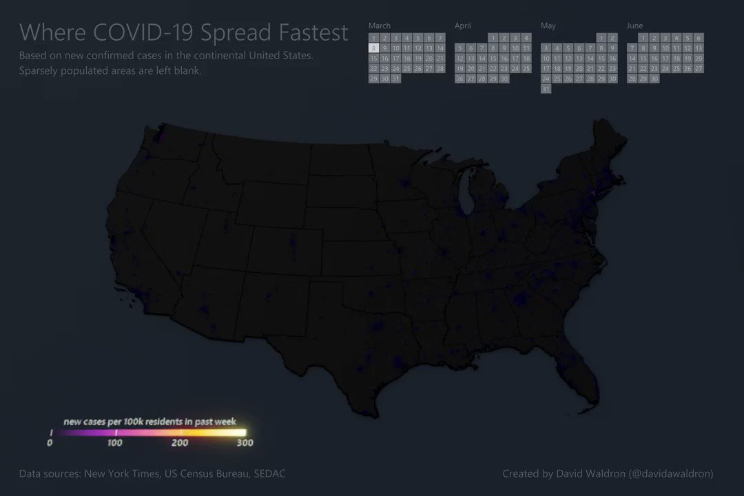 "The geographic patterns of COVID-19's spread over time in the continental United States"