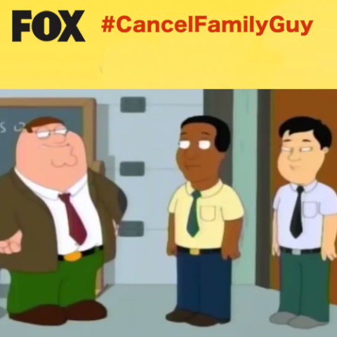 Fox needs to cancel Family Guy or at the very least, remove any and all racially insensitive episodes from Hulu that serve no other purpose but to stoke the fires of division through racism. #CancelFamilyGuy @Fox @Hulu @hulu_support @SethMacFarlane @20thcentury https://t.co/MuKRfjkN9K