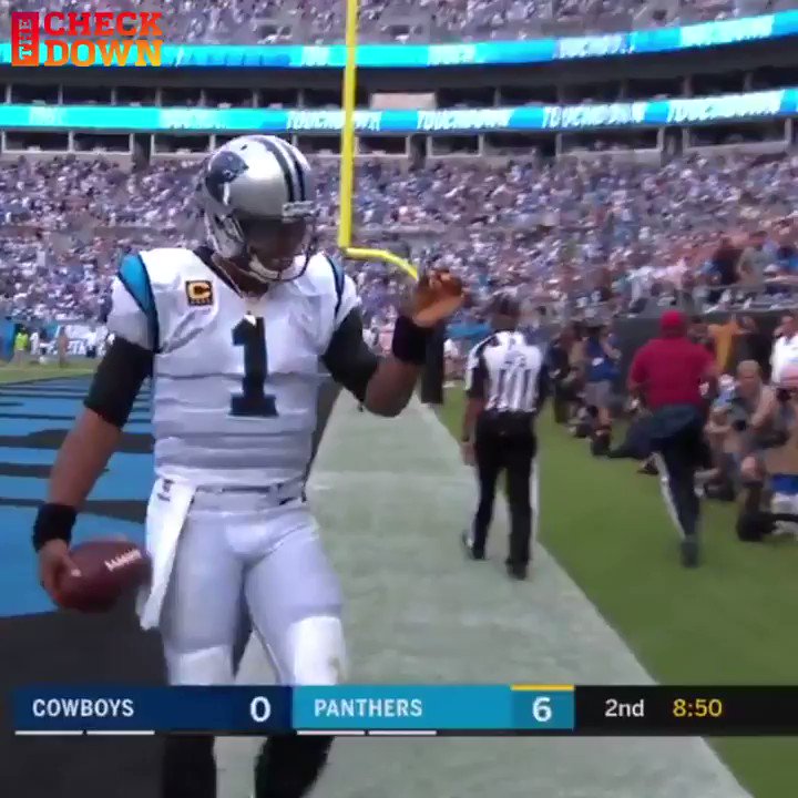 Cam giving a kid a souvenir after he scores is everything ๐ @CameronNewton https://t.co/8ZVRv5kX6h