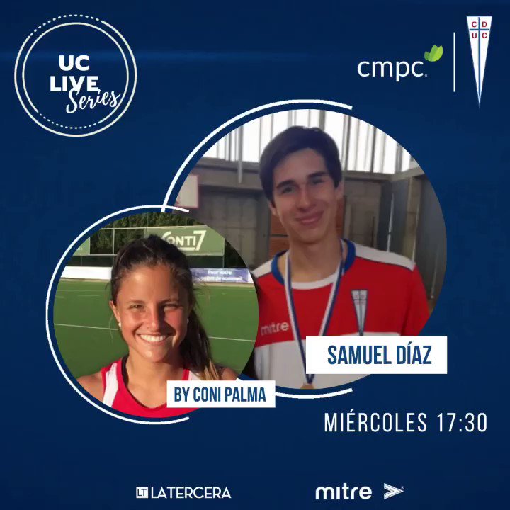 👉🏻 Mañana a las 17:30 horas no te pierdas un nuevo episodio de UC Live Series con Coni Palma.
En esta ocasión nos estará acompañando el destacado voleibolista cruzado Samuel Díaz🤾🏻♂️🏐
¡No te lo pierdas! ➡️ https://t.co/T9mce68tDf #CMPC #Mitre #LaTercera https://t.co/ksncKXeEed