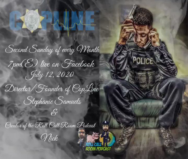 Roll Call Room LE Podcast (@rollcallroom) on Twitter photo 2020-07-07 19:11:15 We are pumped about this partnership! @COPLINE3’s founder/director Stephanie Samuels and Nick doings Live taking questions from first responders, spouses, and anyone else. @BlueHelpLE @Wllm_young @RocksForLEOs @LivePdFans @LivePdFans @camela415 We are pumped about this partnership! @COPLINE3’s founder/director Stephanie Samuels and Nick doings Live taking questions from first responders, spouses, and anyone else. @BlueHelpLE @Wllm_young @RocksForLEOs @LivePdFans @LivePdFans @camela415