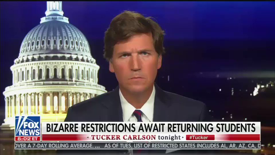 Tucker Carlson says masks and social distancing "have no basis of any kind in science. It's like a kind of bizarre health theater" https://t.co/71lIvRubx8