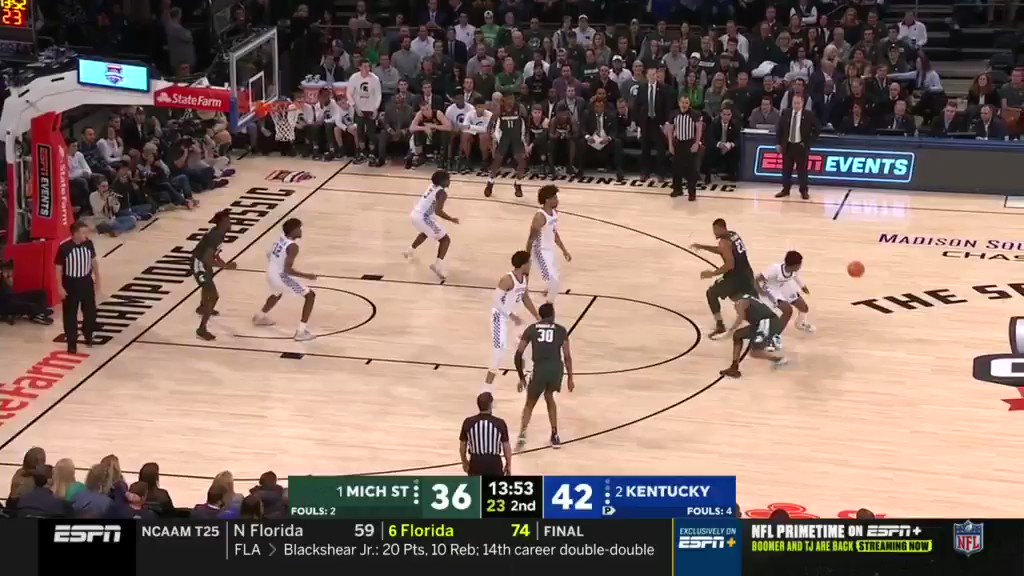 Our next ESPN Film Session guest will be Kentucky big man Nick Richards, who was the most efficient finisher in college basketball among players with over 100 attempts @ 79%. The 7-footer made a huge jump from his sophomore to junior season. Light on his feet with a 7-5 wingspan. https://t.co/FDla2XXab4