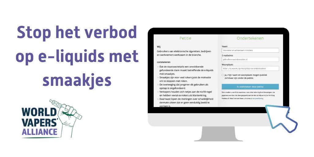 Stop het verbod op e-liquids met smaakjes
https://t.co/FQpej6qwqm @EsigbondNL @acvoda #vapers https://t.co/IUafqa3q4j