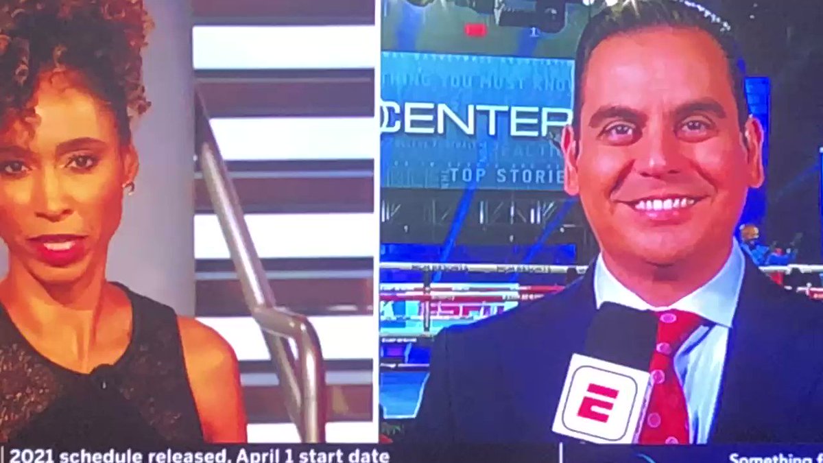When you are doing a live hit on @SportsCenter with @sagesteele and a fight breaks out where there is a double knockdown and a big finish perfectly placed over your shoulder. @trboxing on @espn in the @MGMGrand 🥊 “Bubble” https://t.co/wZUUnxEMxE