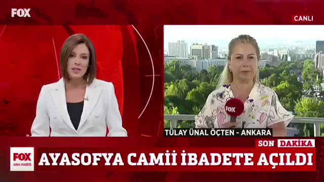 fox haber on twitter foxhaber ankara temsilcisi tulayunalocten ayasofya karariyla ilgili son gelismeleri paylasti https t co qj0n2p3kc2 twitter