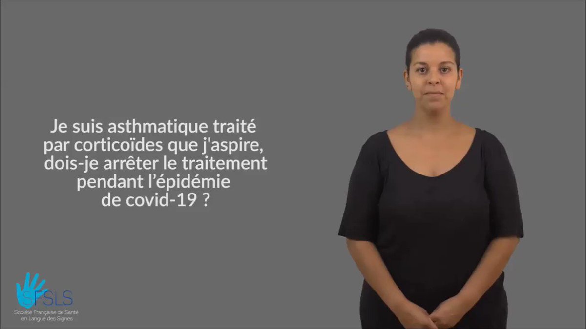 Je traite mon asthme avec des corticoïdes à aspirer, dois-je continuer mon traitement malgré le COVID-19 ? Des réponses en #LSF avec le soutien de la @Fondationfrance et en partenariat avec l'agence de traduction Vice & Versa :
#Sourds #Santé #coronavirus
https://t.co/vaEDESgsaT https://t.co/5RWtavtnZd
