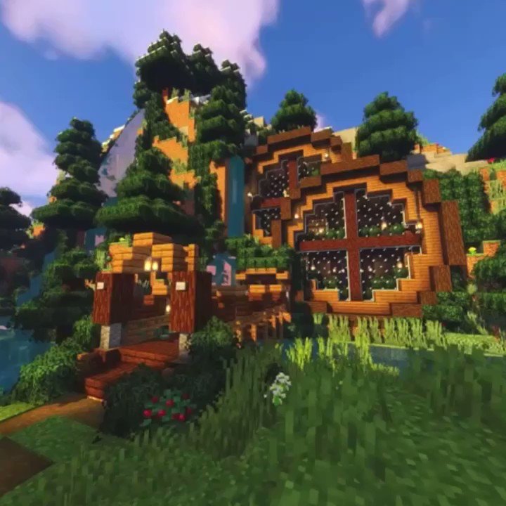 casa no minecraft na parede da montanha｜Pesquisa do TikTok