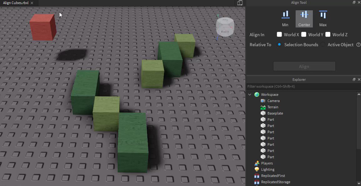 Bloxy News On Twitter Aligning Parts In Roblox Studio Has Never Been Easier With The Release Of The New Align Tool Plugin You No Longer Have To Worry About Manually Dragging And - how to remove tools roblox studio