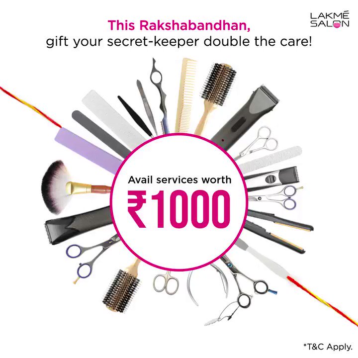 Gift her a day full of care worth ₹1000 & get services worth ₹1000 FREE* for them to enjoy some extra pamper.
📞 us on 1800-123-1952 or download the Lakmé Salon App *T&C Apply
#rakshabandhan #offer #brotherandsister #pamper #sisiterlove #brother #booknow #visitnow #lakmesalon https://t.co/AT1CfMeqlX