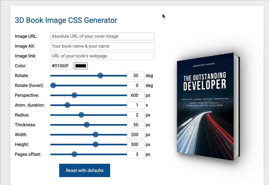 Download Zeno Rocha On Twitter Here S A 3d Book Generator Done With Css Https T Co Zhfm9pvjo3 This Is The Perfect Example Of Building A Side Product As A Marketing Strategy Scastiel Created That Tool