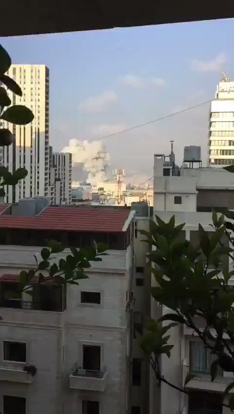 #BREAKING - Video shows another angle of the HORRIFIC explosion in #Beirut, #Lebanon. At least 10+ are dead, with an increase expected. Reports of individuals trapped in the rubble, per Red Cross. https://t.co/vnA2uw9bGG