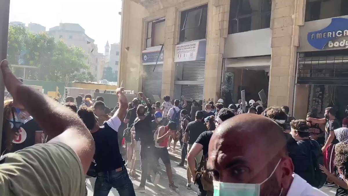 Zein Jafar (@skyzein) on Twitter photo 2020-08-08 14:56:48 Hundreds trying to reach the parliament building from different roads throwing stones and rocks. Riot police firing lots of tear gas. #beirut Hundreds trying to reach the parliament building from different roads throwing stones and rocks. Riot police firing lots of tear gas. #beirut