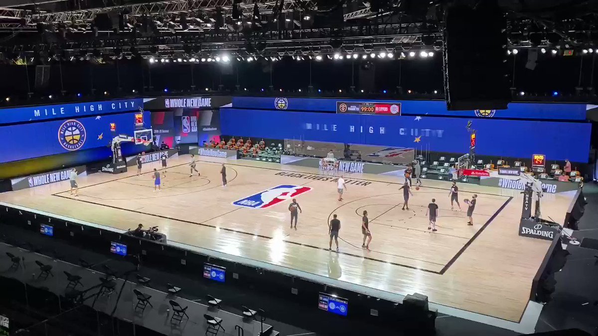 A day after Dame Lillard dropped 61, the Clippers and Nuggets are warming up with Dame D.O.L.L.A.’s GOAT Spirit playing in AdventHealth Arena. Pretty, pret-ty, pret-tay good https://t.co/DtrP2dp1Pz