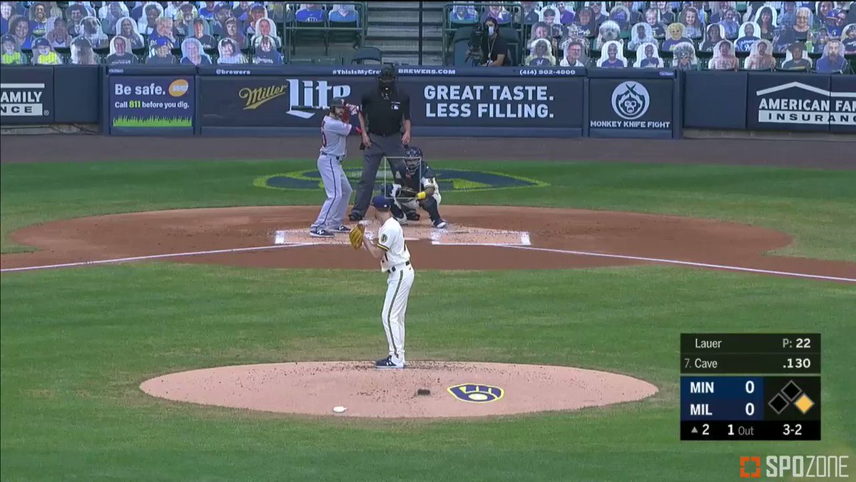 Spozone Baseball Spozone Mlb Live ツインズ Vs ブリュワーズ 2回表 四球で出塁したミゲル サノが続くジェイク ケイブのレフトへの大飛球の間にホームに生還しツインズが先制 マエケン観るならspozoneで T Co raxza2uc
