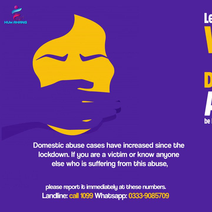 Do you know someone suffering from domestic abuse? Help them and report now!
Call the numbers given.
#HumAhang #SABHA #COVID19 #Pandemic #Pakistan #CoronaVirus #together #stayhome #staysafe #socialdistancing #HumAhangInCrisis #domesticviolence #violence #quarantine #isolation https://t.co/5PS9Q5ZAEr